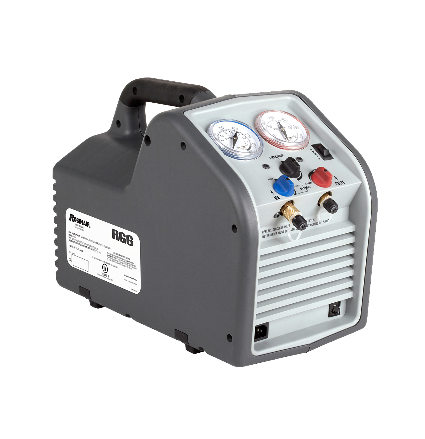 ROBINAIR RARG6 PORTABLE REFRIGERANT RECOVERY MACHINE