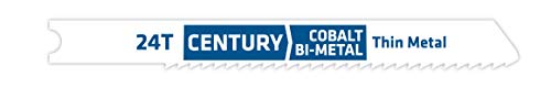 Century Drill and Tool 6224 Universal Shank Cobalt Bi-Metal Jig Saw Blade, 24T