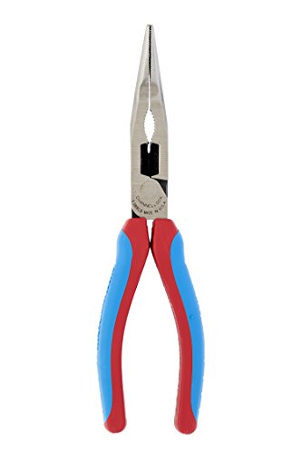 Channellock E388CB E Series Bent Long Nose Plier with XLT Joint and Code Blue Grips, 8-Inch Combination Bent Nose CODE BLUE Grip