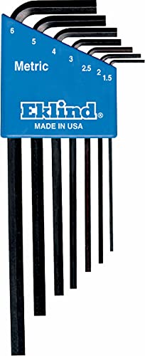 EKLIND 10607 Hex-L Key allen wrench - 7pc set Metric MM sizes 1.5-6 Long series