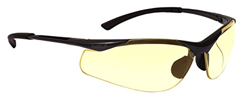 Bollé Safety 253-CT-40046 Contour Safety Eyewear with Semi-Rimless Nylon Frame and Yellow Tint Anti-Fog Lens