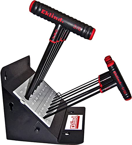 EKLIND 60814 Power-T Handle Ball-Hex Key allen wrench- 11pc set SAE Inch Sizes 5/64-3/8 9in Stand