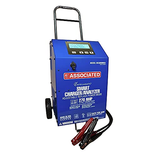 Associated Equipment IBC6008MSK Charger/Analyzer, Variable Intellamatic 60 Amp/270Amp Boost, Power Supply Mode W/15Amp Memory Saver Port + Ms6209-12 + Cc6212, Wheels