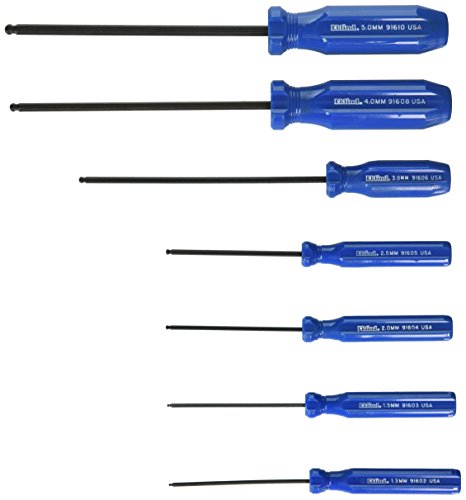 EKLIND 90607 Ball-Hex (allen) Screwdriver - 7pc set Metric MM sizes 1.3-5