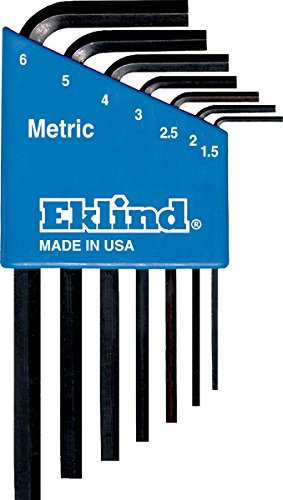 EKLIND 10507 Hex-L Key allen wrench - 7pc set Metric MM sizes 1.5-6 Short series