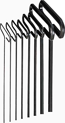 EKLIND 35198 Std Grip Hex T-Key allen wrench - 8pc set Metric MM sizes 2-10 (9In shaft)