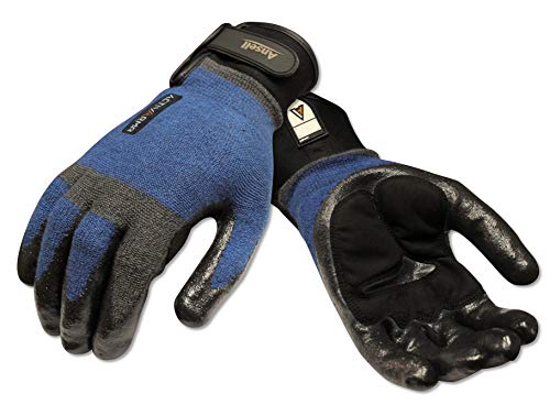 Ansell ActivArmr 97-003 Cut Protection Gloves - Heavy-Duty, Wet and Dry Grip, Breathable, Size Large (1 pair)