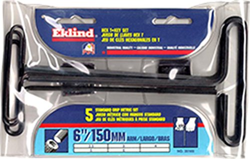 EKLIND 36168 Std Grip Hex T-Key allen wrench - 8pc set Metric MM sizes 2-10 6in series w/ Stand