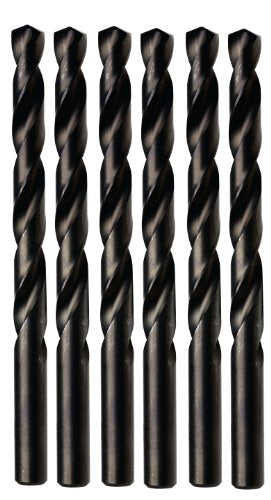 Irwin Tools 63519 19/64-Inch Black Oxide 135-Degree Jobber Length, Pack of 6
