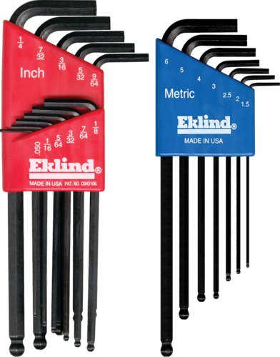 Eklind 13218 Metric & Standard 18pc Ball Hex Key Set - Long